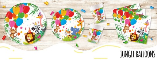Papierové taniere ANIMALS Jungle Safari Zoo Birthday Party 23cm 8ks.
