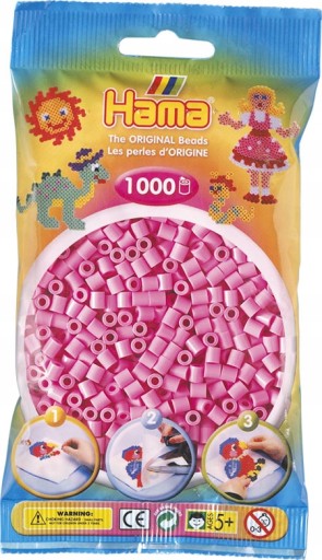 Korálky 1000 ks pastelovo ružové HAMA MIDI 207-48