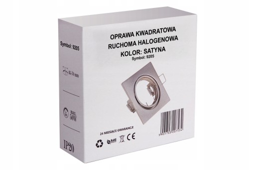 Pohyblivý prípravok pre GU10, SATIN SQUARE
