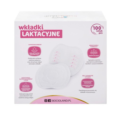 BOCIOLAND ABSORBNÉ LAKTAČNÉ VLOŽKY 100 ks