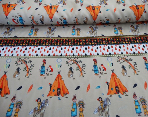 MG záves LÁTKA INDIANS BÉŽOVÁ M07/01 Poľ