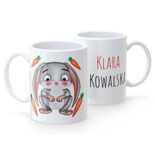 Hrnček Darček do škôlky pre školáka Meno ZAJAČIKA Biely