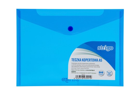 PP skladačka obálok A5, horizontálna, modrá STRIGO