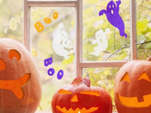 Gélové nálepky Boo Halloween