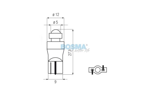 Bosma žiarovka 12V 1xLed T10 biela 6000K Diamond 2 kusy
