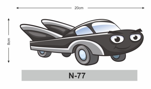 Detská samolepka na stenu auto 20x8cm