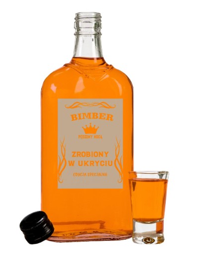 Sklenená fľaša s gravírovaním na mesačný svit 500ml 0,5L NEG03