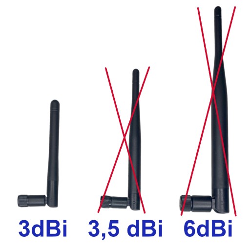 WiFi anténa 2,4GHz 3dBi všesmerová SMA-RP