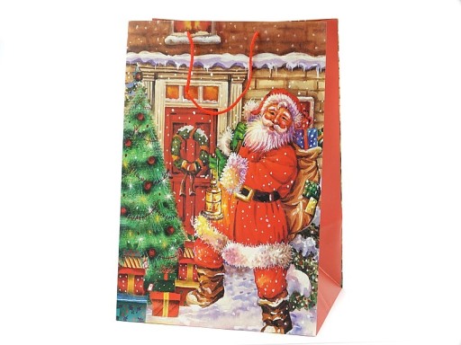 Darčeková taška Santa Claus, VIANOČNÝ vzor, veľkosť XL BIG TM65