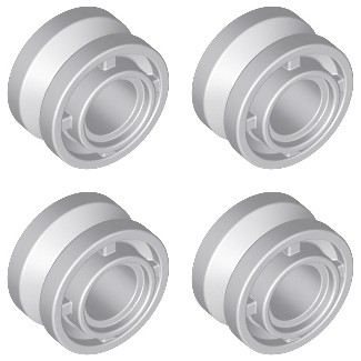 LEGO Rim 11x8 prevodový valec svetlosivý LBG 4211758 42610 - 4ks