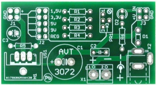 Napájací zdroj Breadboard, AVT3072 PCB