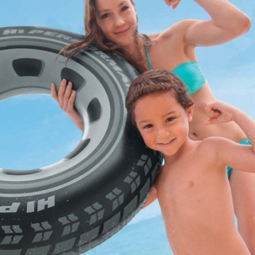 Nafukovacie záchranné koleso INTEX Plášť 91 cm Bazénové jazero ČIERNA