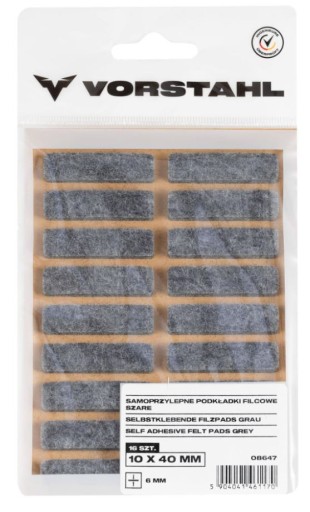Samolepiace plstené podložky šedé 10x40mm balenie 16 ks - VORSTAHL