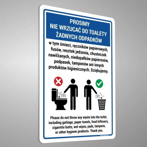 Nálepka - Prosím, nevyhadzujte odpad do WC 10x15