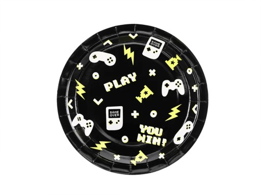 Gamer narodeninové taniere 23cm 6ks Narodeninové hracie podložky