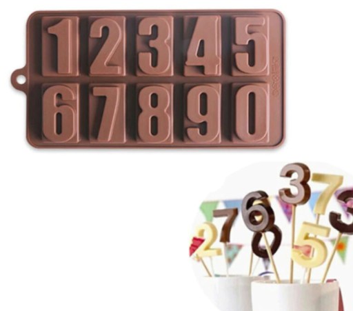 SILIKÓNOVÁ FORMAČKA ČÍSLA ČÍSLA NA TORTY ČOKOLÁDY ŽELÉ 414