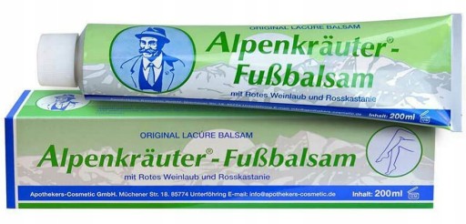 Alpská masť na unavené nohy, Alpenkrauter