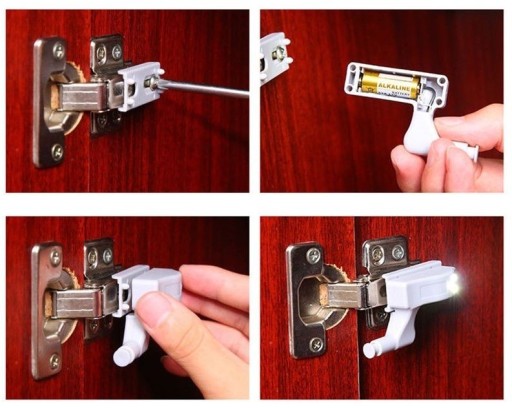 SVIETIDLO DO SKRIŇKY S VÝKLÁDACÍMI DVERE, 3 LED
