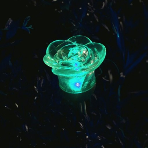 Vonkajšie LED solárne záhradné svietidlo ROSE studded studená biela + RGB