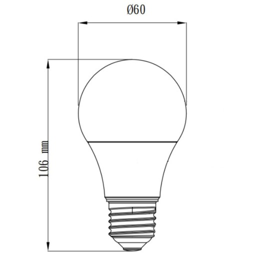 E27 A60 LED žiarovka 4,7W = 40W 470lm 180° 4000K Neutral Milky TOSHIBA