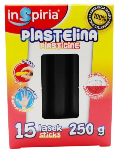 Školská plastelína ČIERNA 15 tyčiniek 250g Inspiria 9837
