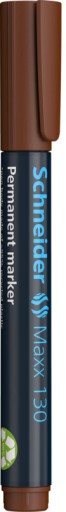 Permanentný popisovač Schneider Maxx 130, okrúhly, 1-3 mm, hnedý