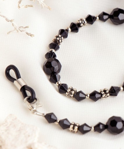 Retiazka na okuliare Hayne Black Beads