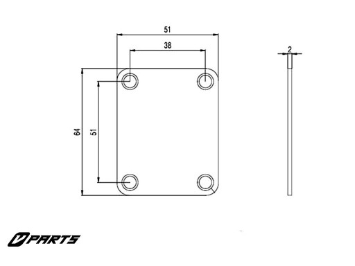 VPARTS NP-01 montážna doska na krk (BK)