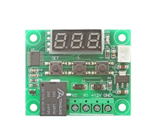 Digitálny termostat W1209 regulovaný DC 12V so sondou