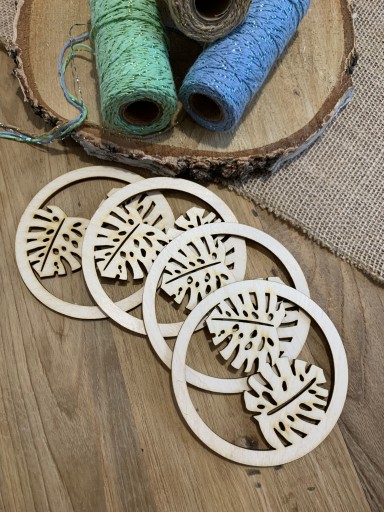Mini makramé obruče monstera lapač snov 4 ks