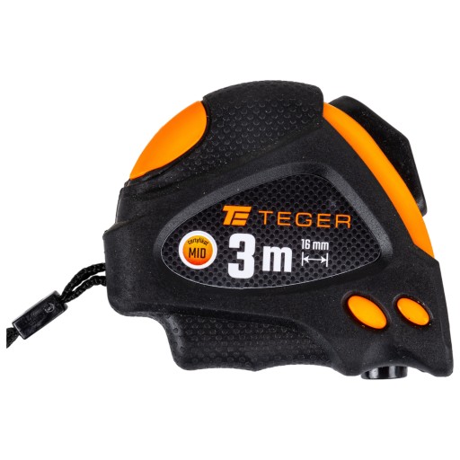 Zvinovací meter 3m 16mm, magnetický oceľový hrot, meter Teger