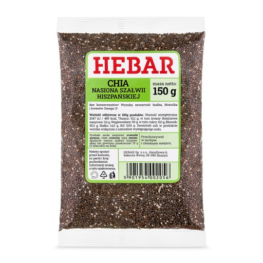 CHIA SEMIENKA 150 G ŠALVÍ ŠPANIELSKÁ HEBAR