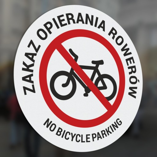 Zákaz naklonených bicyklov - nálepka 10x10