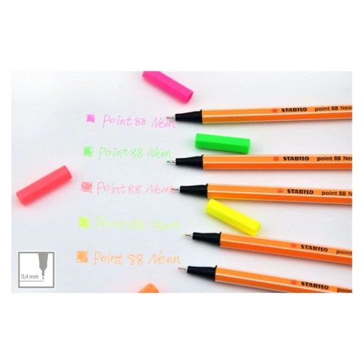 Sada Stabilo jemných vložiek, farebné NEON mini, 5 farieb