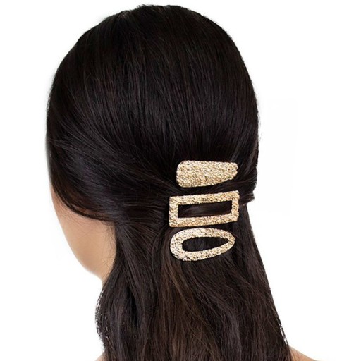 HAIR CLIPS sada spôn - zlatá farba - 3 kusy