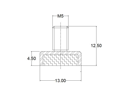 Magnetický držiak 13 vonkajší závit M5 1 ks.