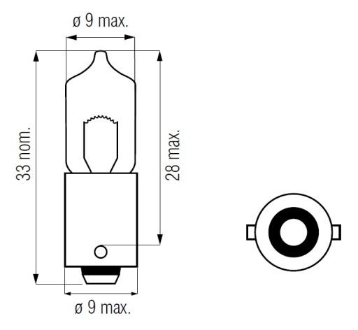 STOP žiarovka 12V 23W Ba9S smer T4W