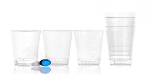 PET PLASTOVÉ OKULIARE 20ML (40) ČERVENÝ PLAST