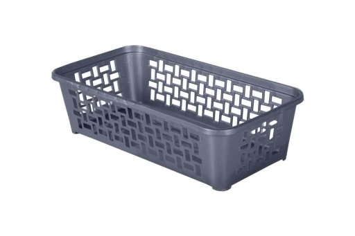 Košík plastový kôš DOMINO 1 19x9x5 Strieborný