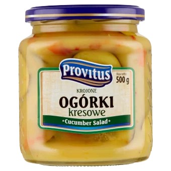 Provitus Borderland uhorky, nakrájané na plátky, 500g
