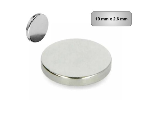 Neodymový magnet 19 x 2,6 tanier okrúhly, plný silný