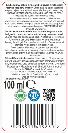 Antibakteriálny gél na ruky s vôňou levandule 100 ml