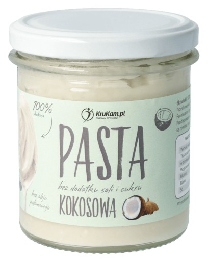 Krukam kokosová penová pasta bez soli a cukru 100% kokosová príloha 300g