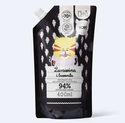YOPE Gél pre deti CRANBERRY LAVENDER náhradná náplň 400ml