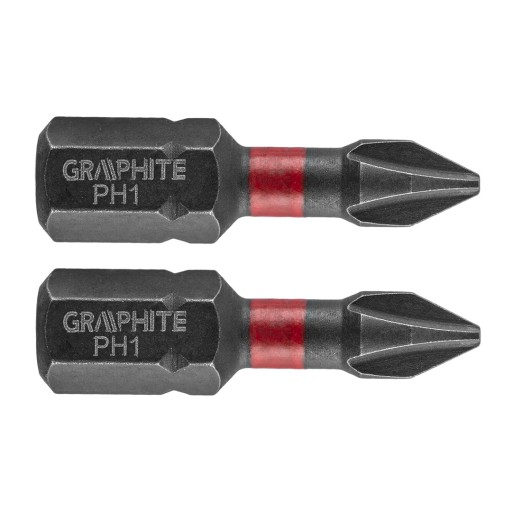 Nárazové bity PH1 x 25 mm, 2 ks, GRAPHITE 56H500
