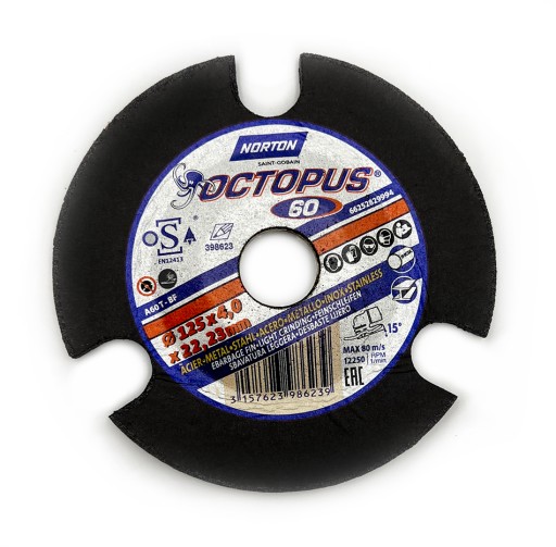 Norton Octopus brúsny kotúč 125x4x22,2mm P60