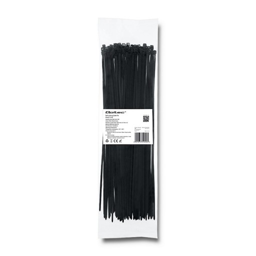 Qoltec Sťahovací pásik 3,6 * 300 mm Nylon UV Black
