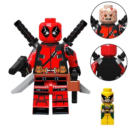 Bloky: figúrka Deadpoola + mini Wolverine