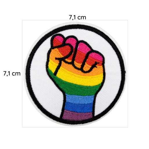 IRON-ON Thermo Patch Hand love rainbow Love