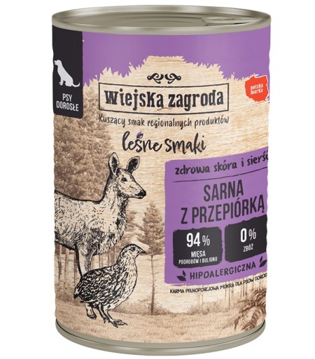 Wiejska Zagroda Leśne s príchuťou Srnčia zver s prepelicami 400g